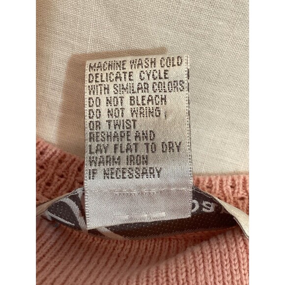 DRESSBARN True Pink Cotten Blend Delicate Pull Over Sweater 3/4 Sleeve Sz Small - Picture 6 of 11